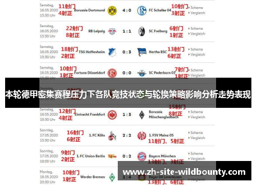 本轮德甲密集赛程压力下各队竞技状态与轮换策略影响分析走势表现